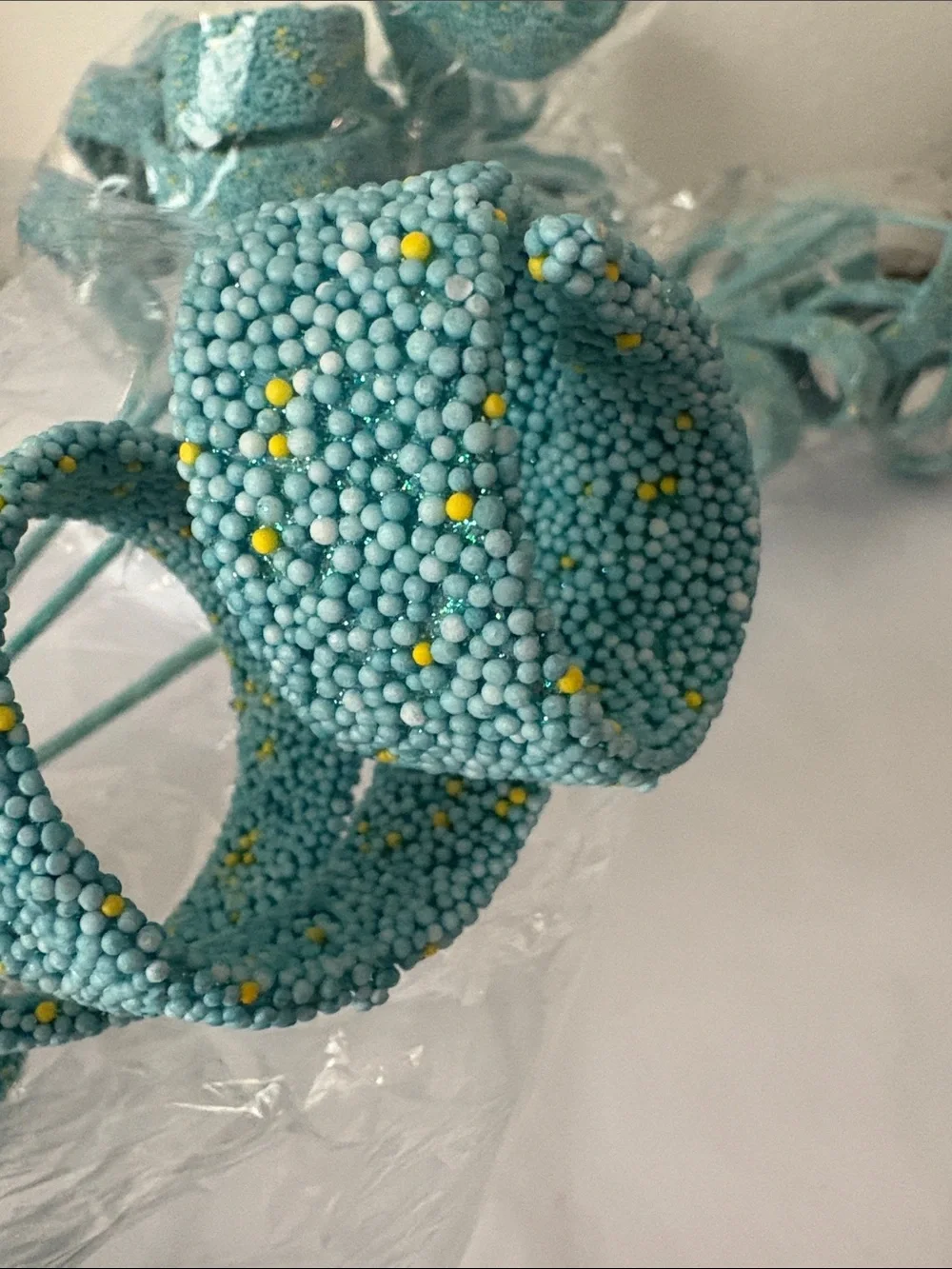 Teal Glitter Curl Stem Party Picks - Unbranded
